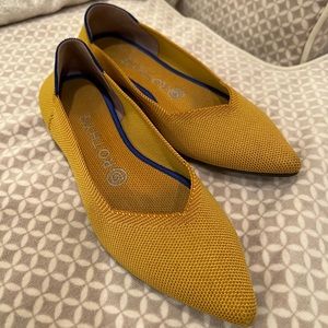 Rothy’s The Point marigold yellow pointed toe ballet flat